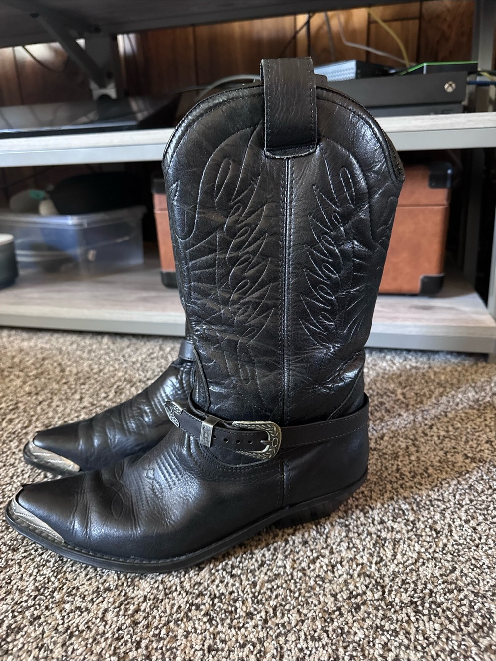 Vintage Body Ice black western boot Size 8